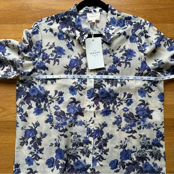 Sézane Pierro Shirt in Blue Floral - Picture 6 of 6